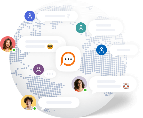 Illustration of live chat system