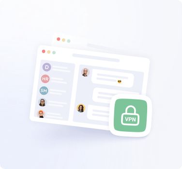 Illustration of a messenger that uses a VPN