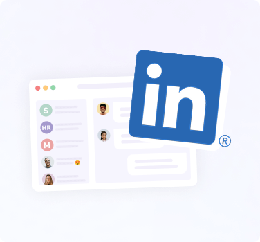 Illustration of the messenger and the LinkedIn's logo