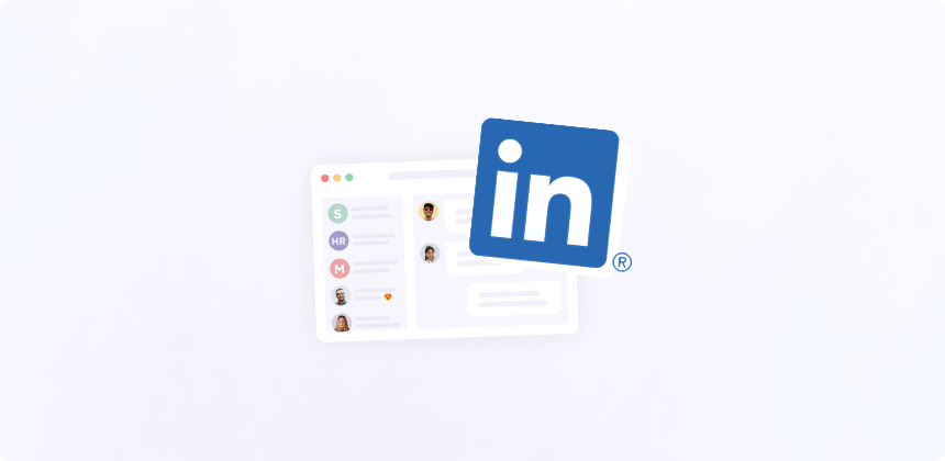 Illustration of the messenger and the LinkedIn's logo