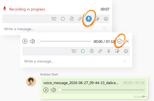 Illustration of voice message sending