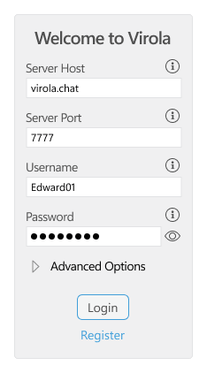 Screenshot of self-registration - login step
