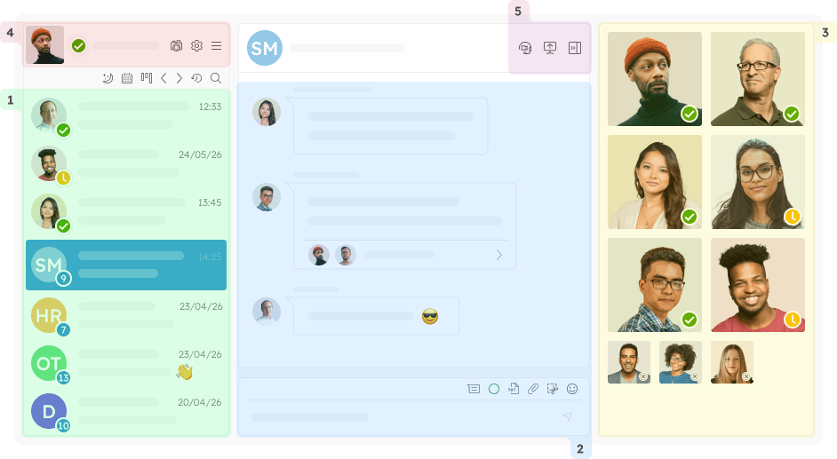 Screenshot of Virola client with annotations