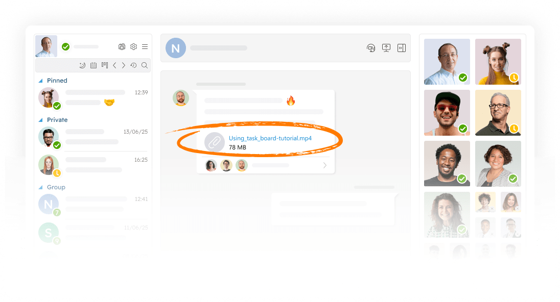 File sharing in self-hosted Virola messenger