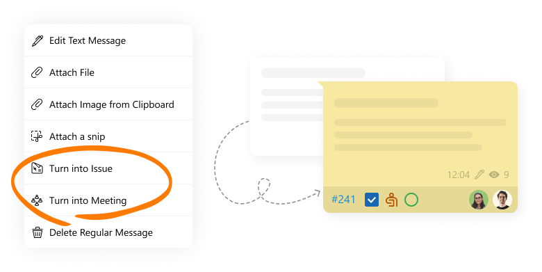 Illustration of changing message type