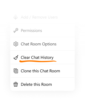 Screenshot of group chat room context menu