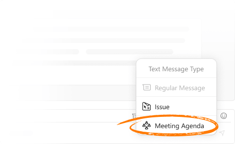 Screenshot message type menu with Issue type highlighted