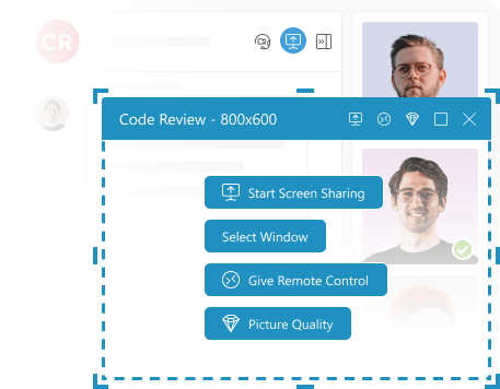 Screenshot of screen sharing session