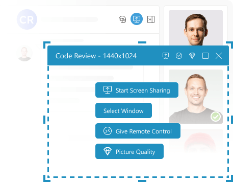 Illustration of screen sharing in Virola