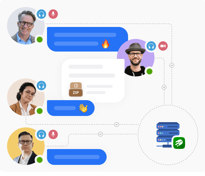 Illustration of self-hosted LAN messenger