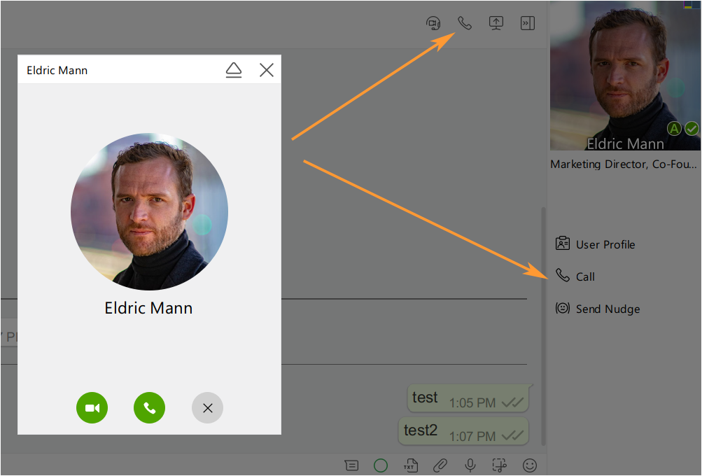 Chat room call