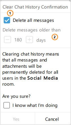Chat history clearing
