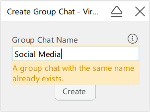 Warning about duplicated group chat room name