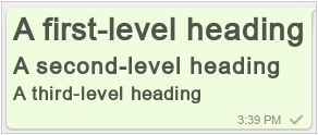 Heading in markdown