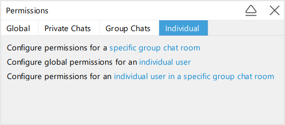 Individual user permissions