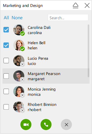 Select users in a group chat room