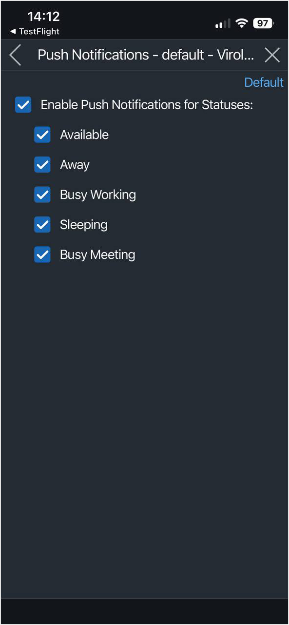 Push notifications configuration