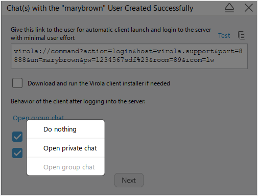 New user wizard