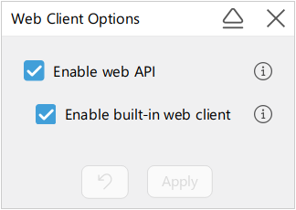 Web Client options