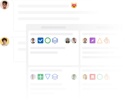 Illustration of integrated task board and chat